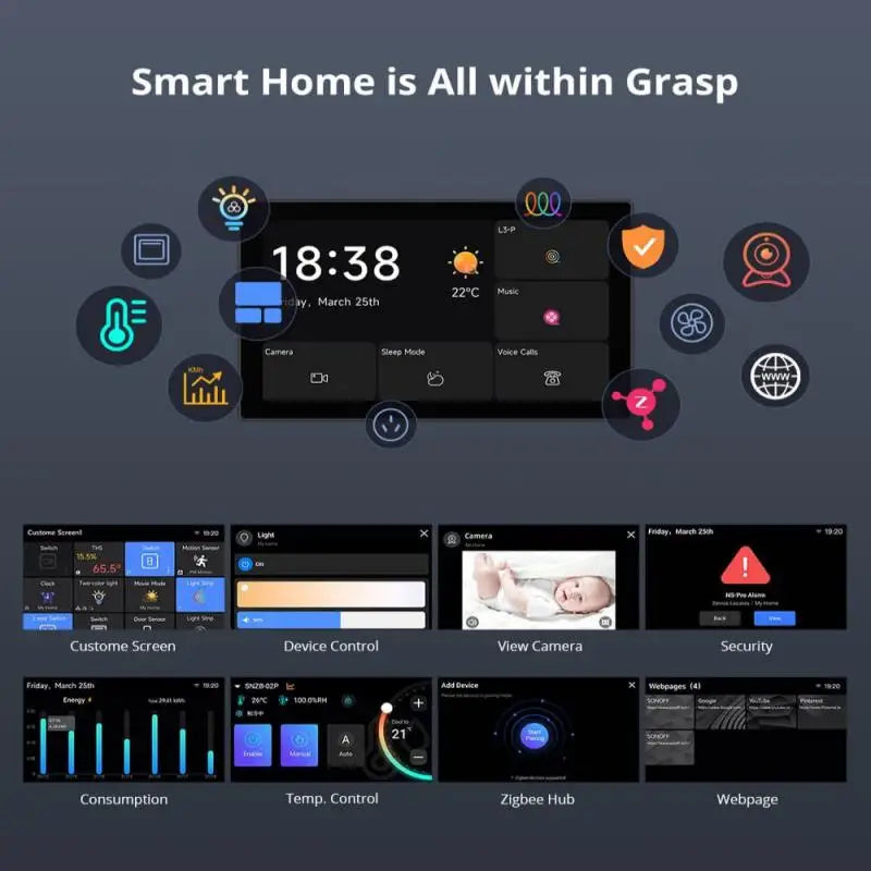New SONOFF NSPanel Pro 120 Smart Home Control Panel Touch Screen